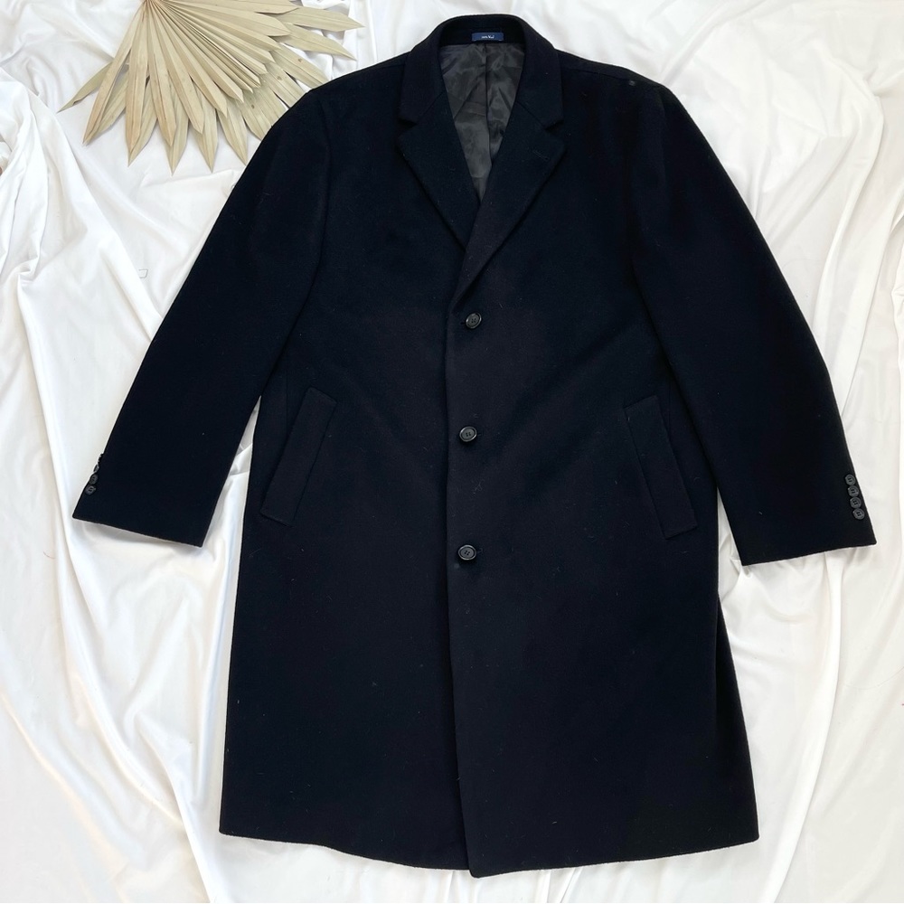 Loro Piana Turnbury 100% Wool Black Button Front Trench Coat or Pea Coat 46R